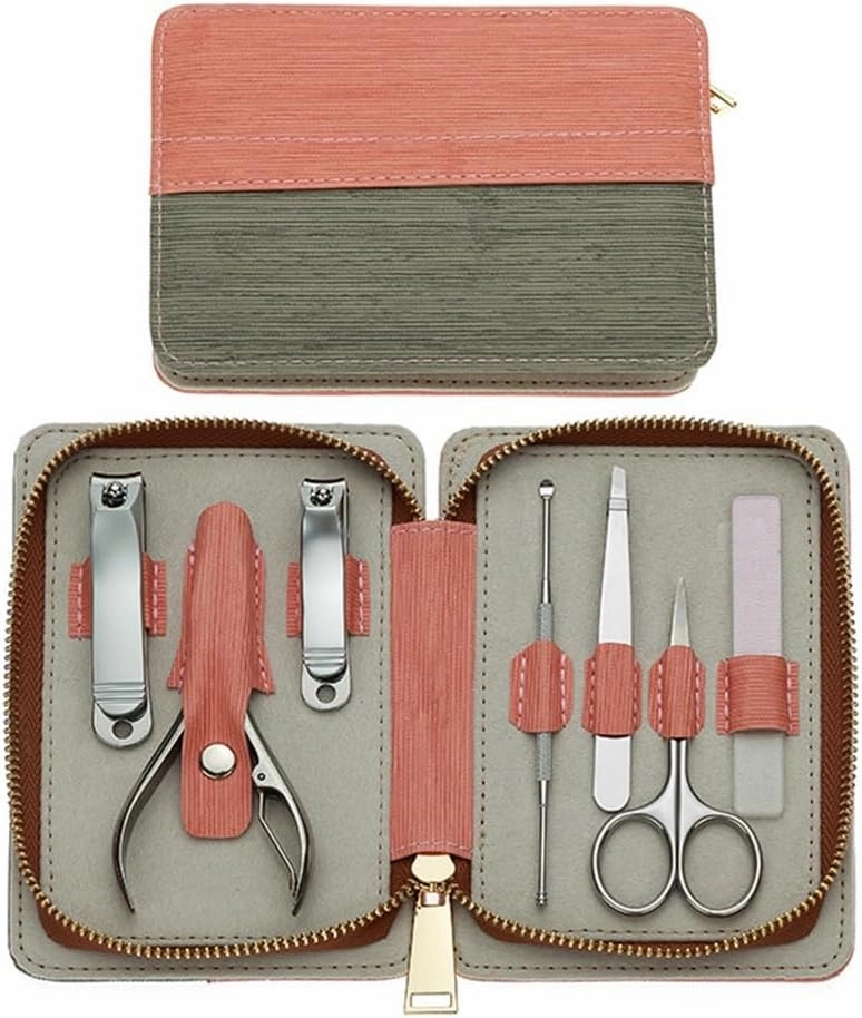Zipper Pack 7 Piece Stainless Steel Nail Clipper Set Nail Clippers Manicure Tools Nail Art Set