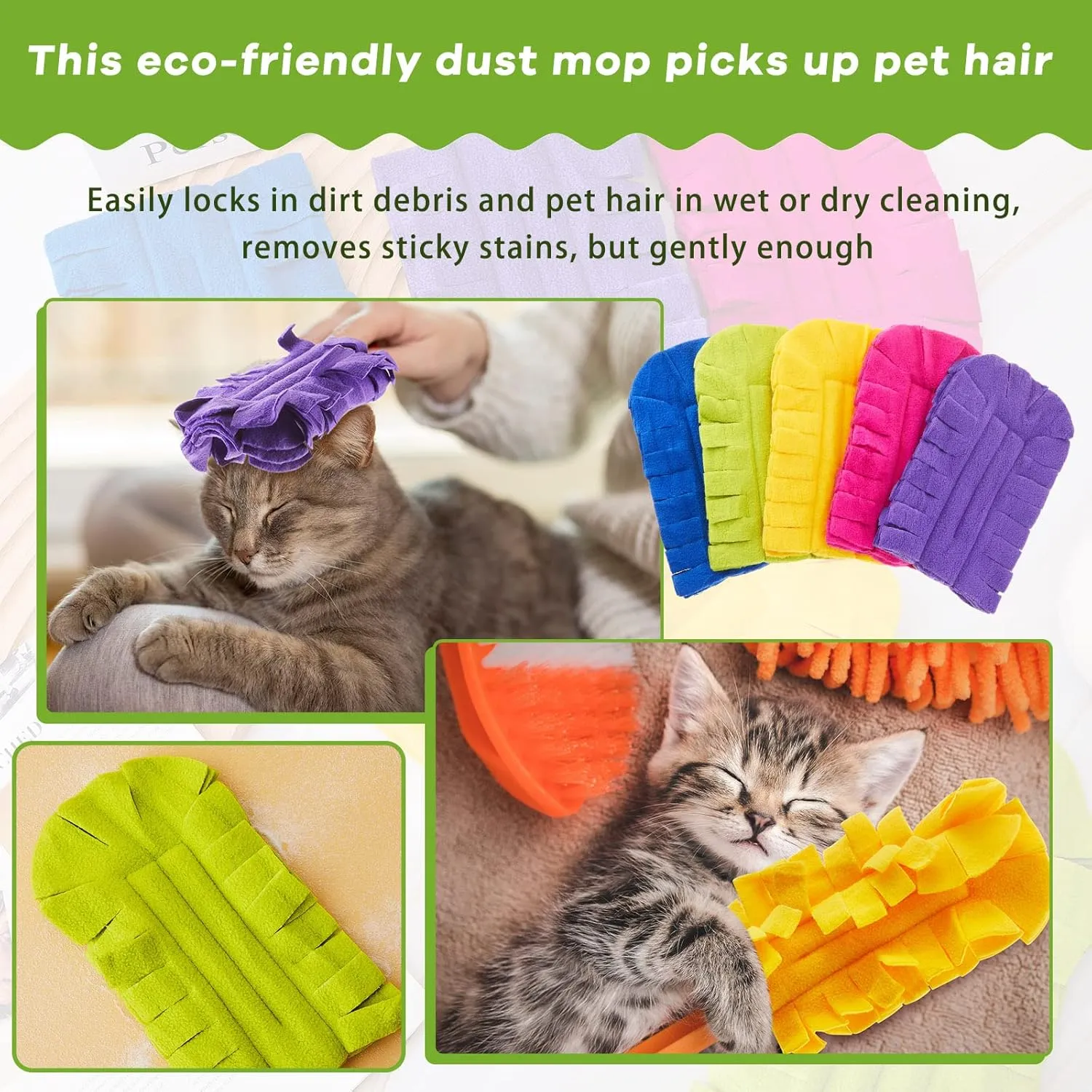 Zubebe 12 Pcs Fleece Duster Refill Reusable Duster Refills Washable Hand Cleaning Pads Heavy Duty for Cleaning Ceiling Fan Window Kitchen (Dark Color)