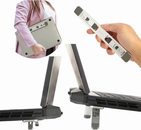 Zupro Laptop Feet,2024 New Model Laptop Stand,Self-Adhesive Foldable Adjustable Heights,Invisible Aluminum Lightweight Notebook Keyboard Riser,Compatible with 10 to17 inch Notebook Computer.(Silver)