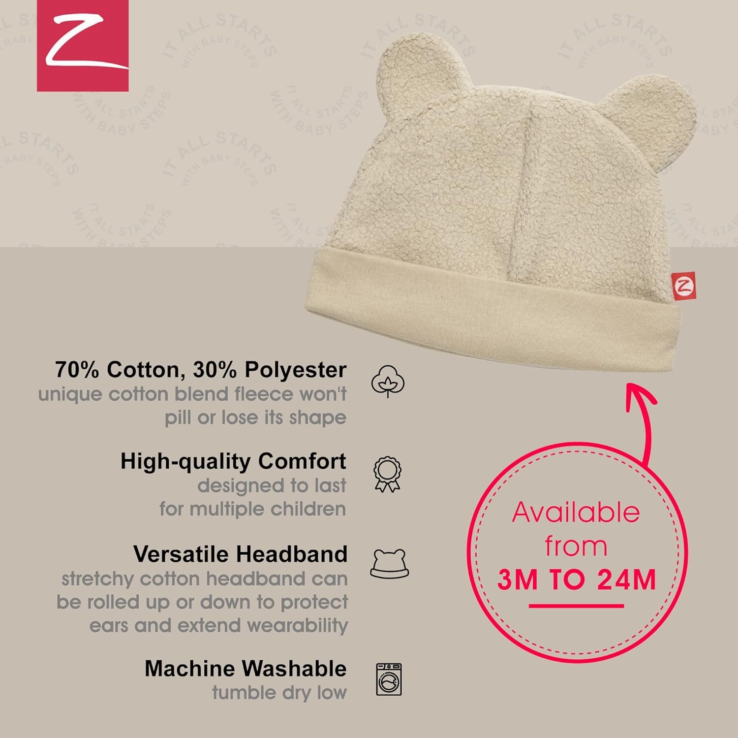 Zutano Unisex Baby Fleece Hat, Winter Baby Hat for Boys and Girls, Cold-Weather Baby Gear, Infant Cap
