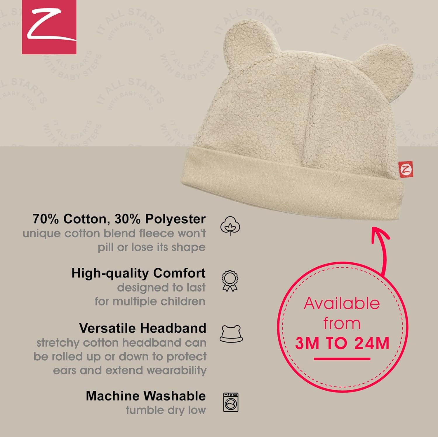 Zutano Unisex Baby Fleece Hat, Winter Baby Hat for Boys and Girls, Cold-Weather Baby Gear, Infant Cap
