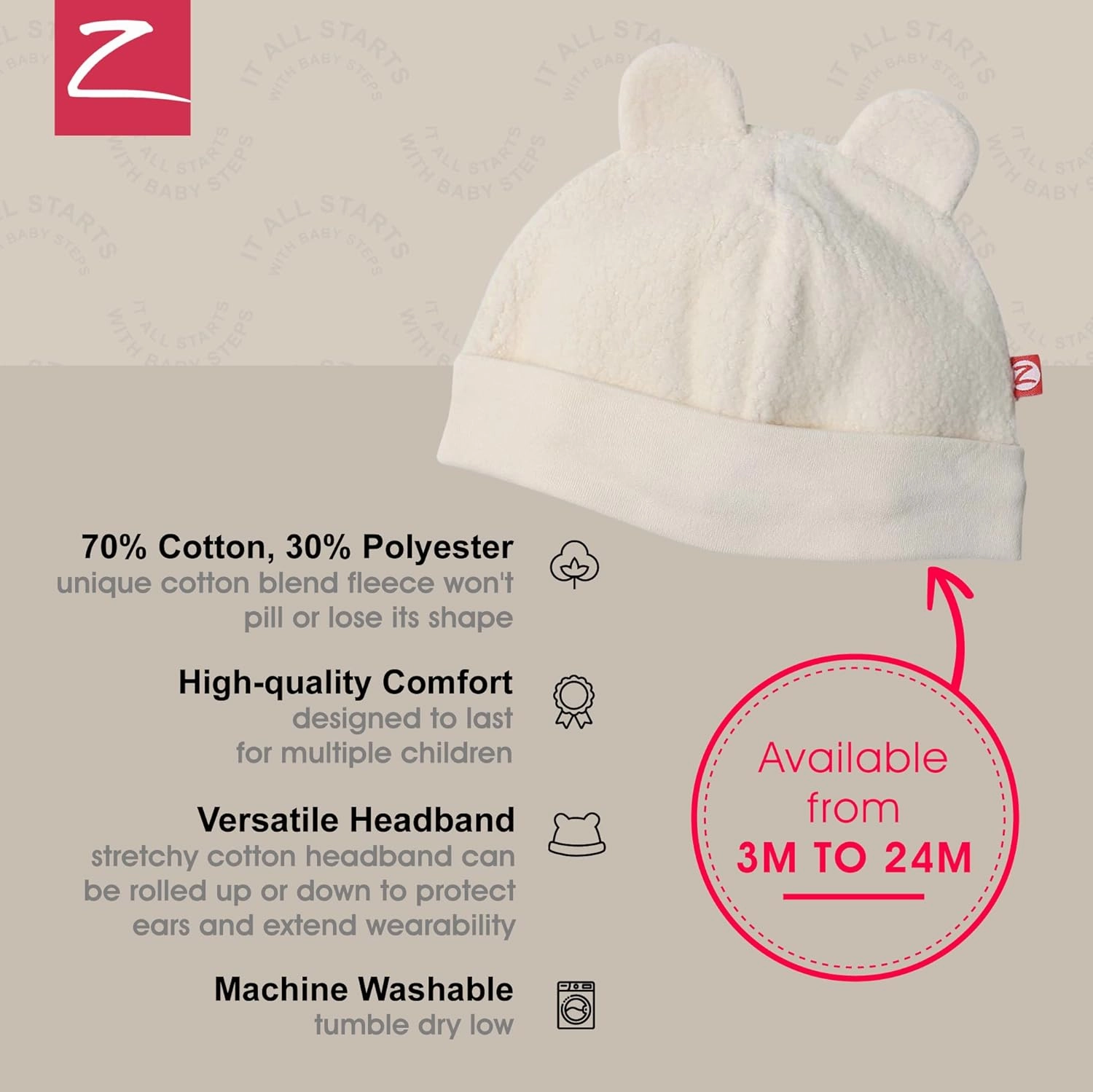 Zutano Unisex Baby Fleece Hat, Winter Baby Hat for Boys and Girls, Cold-Weather Baby Gear, Infant Cap